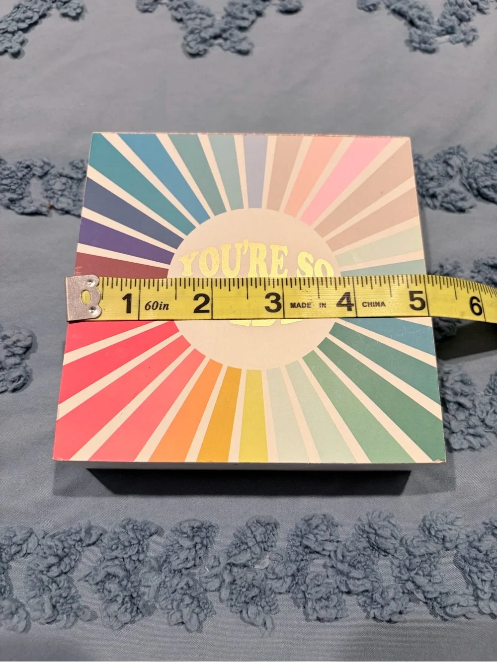 Éccolo “You’re So Golden” Rainbow Wood Box Sign Retro Wall Decor
